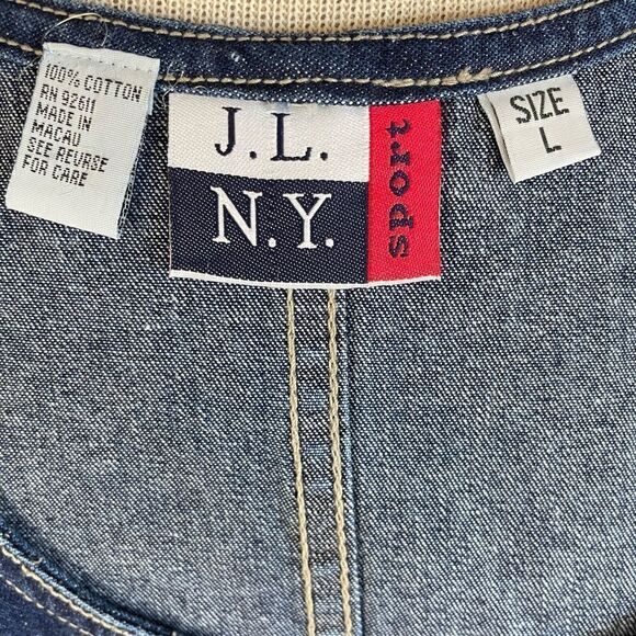 J.L. N.Y. Sport Denim Sleeveless Maxi Dress Size L EUC - Picture 9 of 9